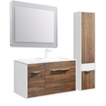 Комплект мебели для ванной Aqwella Malaga 90 Крафт темный, белый Фото 2