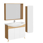 Комплект мебели для ванной Aqwella Basic 105 Дуб Золотой, белый Фото 1