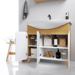 Комплект мебели для ванной Aqwella Basic 105 Дуб Золотой, белый Фото 5