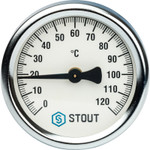 Термометр биметалический накладной с пружиной (Dn 63, 120 С) STOUT Фото 1