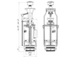 Сливной механизм с двойной металл. кнопкой WC7050M Фото 2
