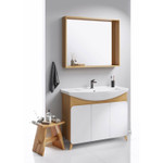 Комплект мебели для ванной Aqwella Basic 105 Дуб Золотой, белый Фото 6