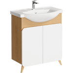 Комплект мебели для ванной Aqwella Basic 75 Дуб Золотой, белый Фото 2