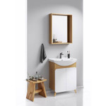 Комплект мебели для ванной Aqwella Basic 65 Дуб Золотой, белый Фото 5