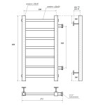 Полотенцесушитель водяной Point Вега П7 500х800 с бок.подключением Фото 3