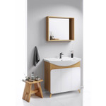 Комплект мебели для ванной Aqwella Basic 85 Дуб Золотой, белый Фото 5