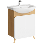 Комплект мебели для ванной Aqwella Basic 65 Дуб Золотой, белый Фото 2