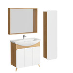 Комплект мебели для ванной Aqwella Basic 85 Дуб Золотой, белый Фото 1