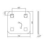 Зеркало AZARIO Стив 700х680 сенсор+подогрев Фото 4