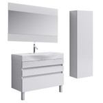 Комплект мебели для ванной Aqwella Bergamo 100Н белый Фото 1