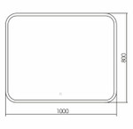 Зеркало AZARIO Стив 1000х800, LED-подсветка с диммером, сенсорный выключатель Фото 4