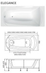 Ванна акриловая 1MarKa Elegance 150x70 (чаша, экран, каркас, сифон) Фото 4