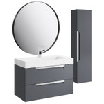 Комплект мебели для ванной Aqwella Cube 90 Серый Фото 1