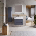 Комплект мебели для ванной Aqwella Cube 90 Серый Фото 5