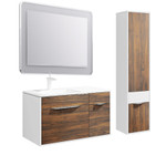 Комплект мебели для ванной Aqwella Malaga 90 Крафт темный, белый Фото 1