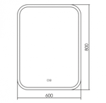 Зеркало AZARIO Стив 600х800 сенсор+подогрев Фото 5