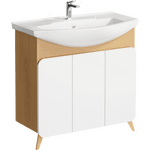 Комплект мебели для ванной Aqwella Basic 85 Дуб Золотой, белый Фото 2