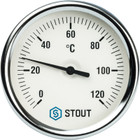 Термометр биметалический с погружной гильзой 1/2", 120 С (Dn 100, L=50) STOUT
