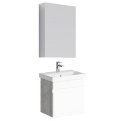 Комплект мебели для ванной Aqwella Smart 50 Бетон светлый, белый