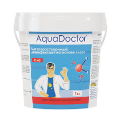 Дезинфектант для бассейна на основе хлора быстрого действия AquaDoctor C-60 1 кг. в гранулах