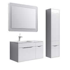 Комплект мебели для ванной Aqwella Malaga 90 Белый
