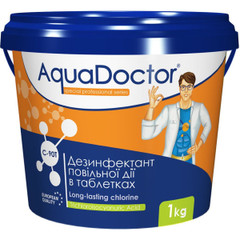 Дезинфектант для бассейна на основе хлора длительного действия AquaDoctor C-90T 1 кг.