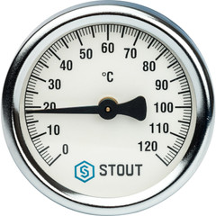 Термометр биметалический накладной с пружиной (Dn 63, 120 С) STOUT