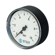 Манометр аксиальный Dn 63 мм (10 бар, 1/4") Stout