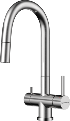 Смеситель для кухни OMOIKIRI AKITA-S BN с подкл. к фильтру с выдв-ой лейкой нерж.сталь (4994302)