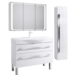 Комплект мебели для ванной Aqwella Milan 100Н Белый Фото 1