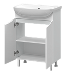 Тумба напольная с раковиной Мисти Смайл 60 белая  Фото 4