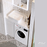 Тумба с раковиной Alavann Soft 100 (левая) белая Фото 4