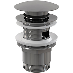 Водослив для умывальника click/clack 5/4" с переливом, цельнометаллический Alca Plast