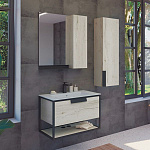 Зеркало-шкаф Comforty Бонн-90 дуб дымчатый Фото 1