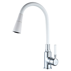 Смеситель для кухни Ledeme 4199-3L (белый/хром)