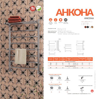 Полотенцесушитель водяной Terminus Анкона сп П8 500x801 белый Фото 1