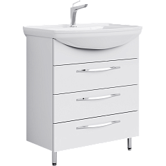 Тумба с раковиной напольная Aqwella Allegro 75см Белый