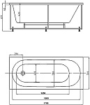 Ванна акриловая AZARIO FELISA 170х70 (чаша, экран, каркас) Фото 4