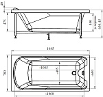 Акриловая ванна Радомир Ларедо 168х78 (в компл. экран, каркас, слив-перелив) Фото 6