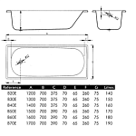 Ванна стальная BLB EUROPA 170х70, 2,3 мм (в комплекте ноги) Фото 2