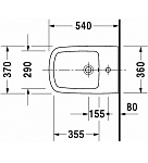 Биде подвесное Duravit DuraStyle 370х540 с переливом, 1 отв. Фото 4