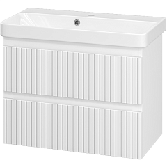 Тумба подвесная с раковиной Мисти Виктори 70 белая 2 ящ.