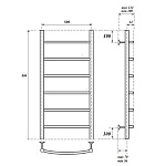 Полотенцесушитель электрический Point Афина П6 500х800 левый/правый, хром Фото 4