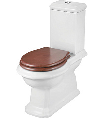 Унитаз-компакт Creo DIJON с коричневой крышкой (дерево, микролифт)