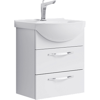 Тумба с раковиной подвесная Aqwella Allegro 50см 2Я Белый Фото 1