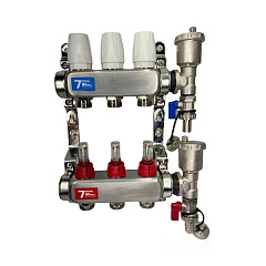Группа коллекторов с расход. Vieir 3-вых нерж. БЕЗ кранов VR113-03А