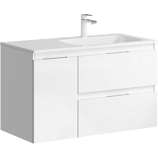 Тумба с раковиной подвесная Aqwella Accent 90R Белый Фото 1