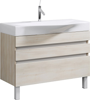 Тумба с раковиной напольная Aqwella Бергамо 100, цвет "Акация" Фото 1