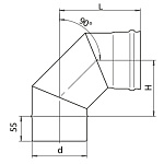 Колено Ferrum 90 (430/0,5 мм) Ф100 Фото 2
