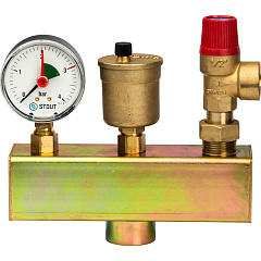 Группа безопасности котла 1"(до 50 кВт, без теплоизоляции) STOUT 